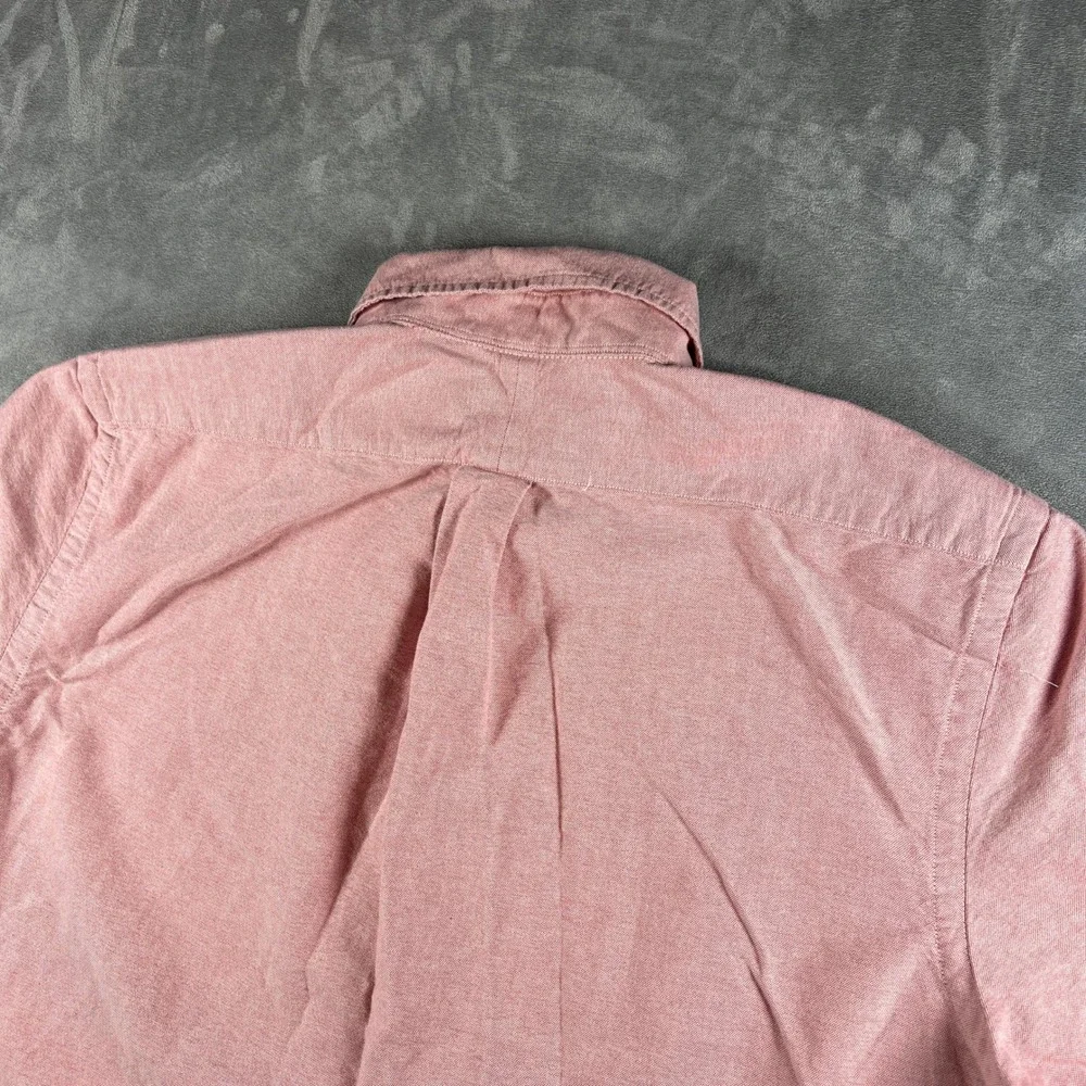 Polo Ralph Lauren Mens Large Pink Short Sleeve Oxford Button Down Shirt Classic